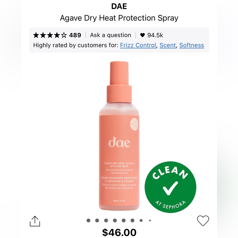 DAE Agave Dry Heat Protection Spray